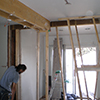 Installing floor joists & removing beam: Second Level